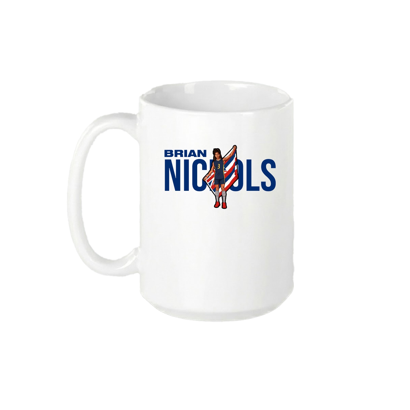 15oz Coffee Mug — Player Name in White