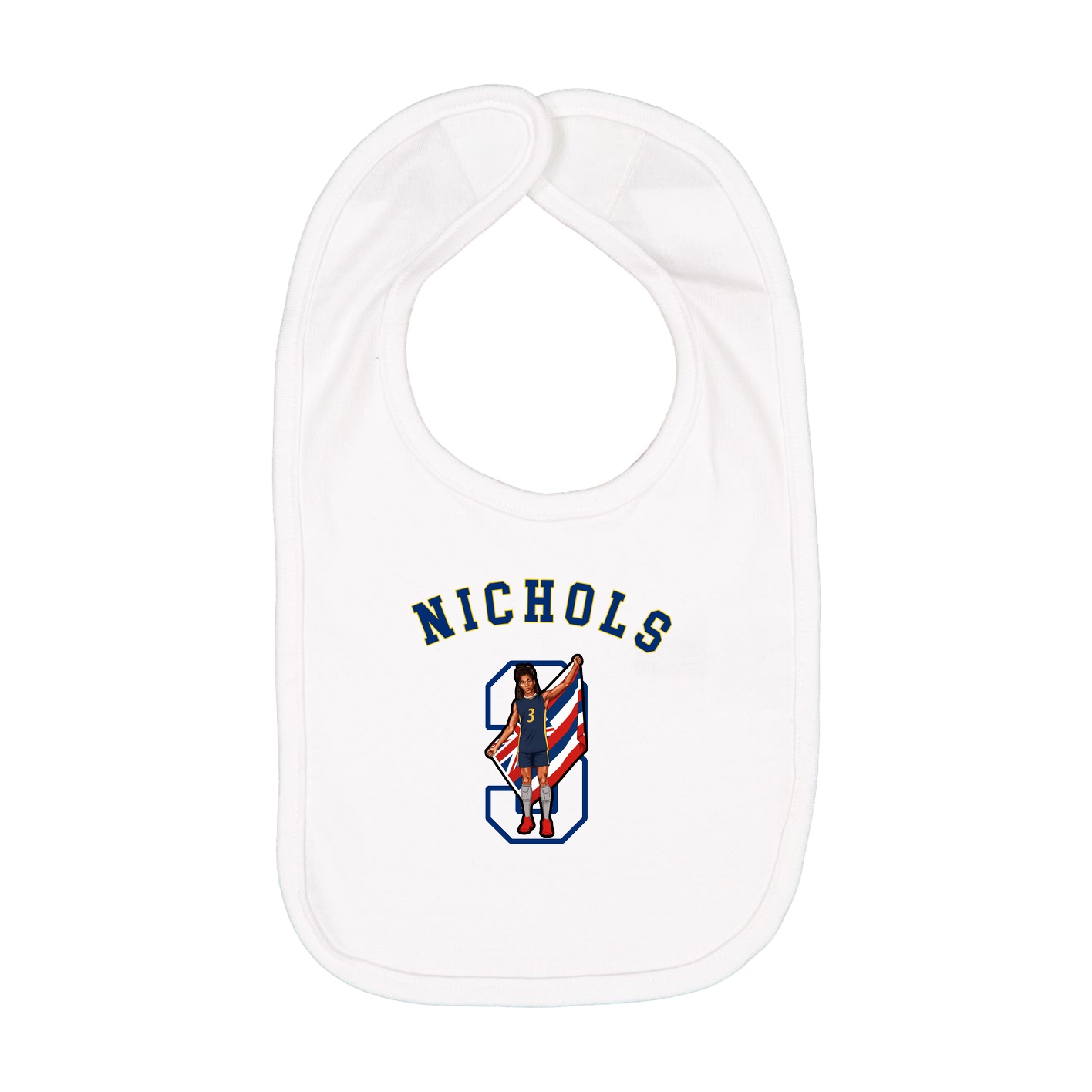 Infant Bib — Shirsey Arch in White