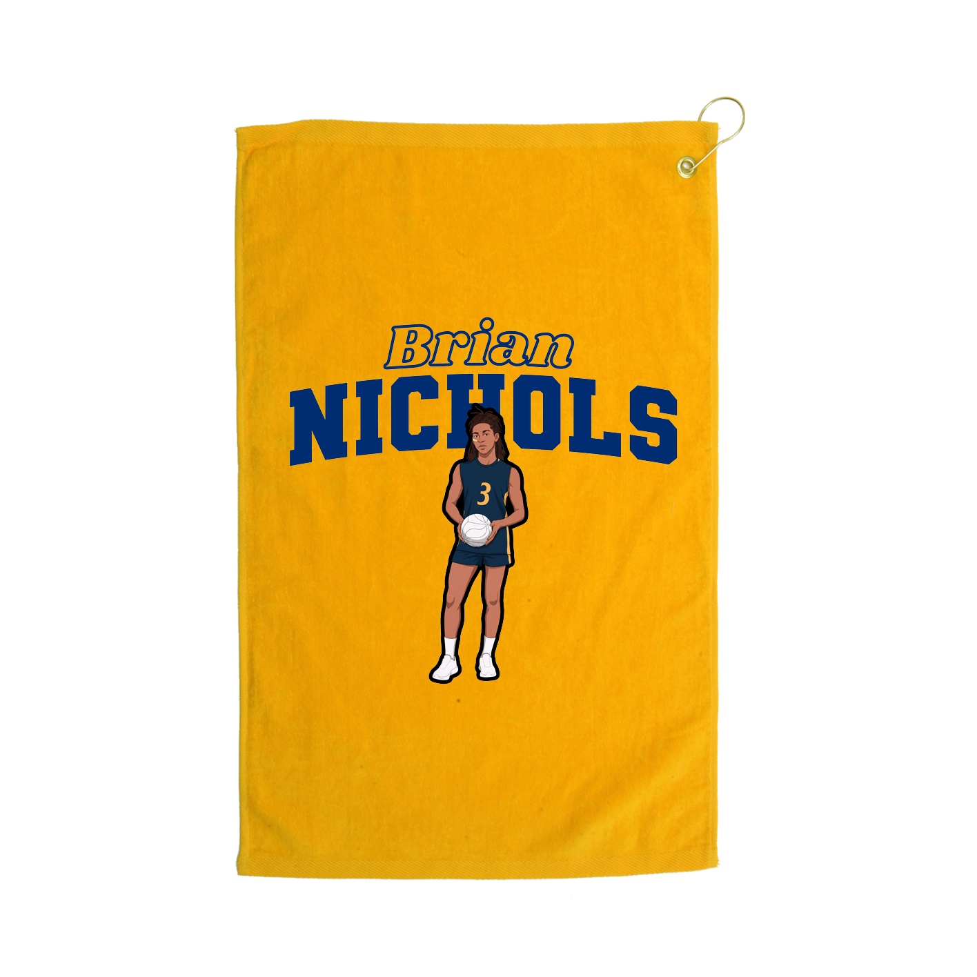 Golf Towel — Name Arch in Gold