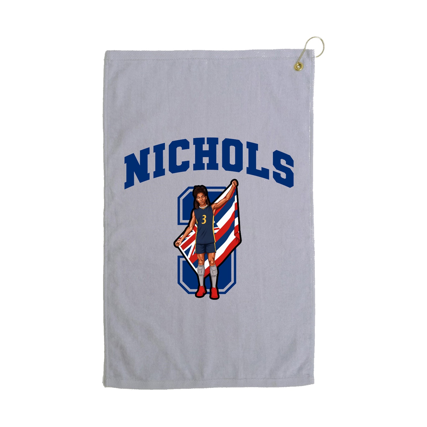 Golf Towel — Number in Grey