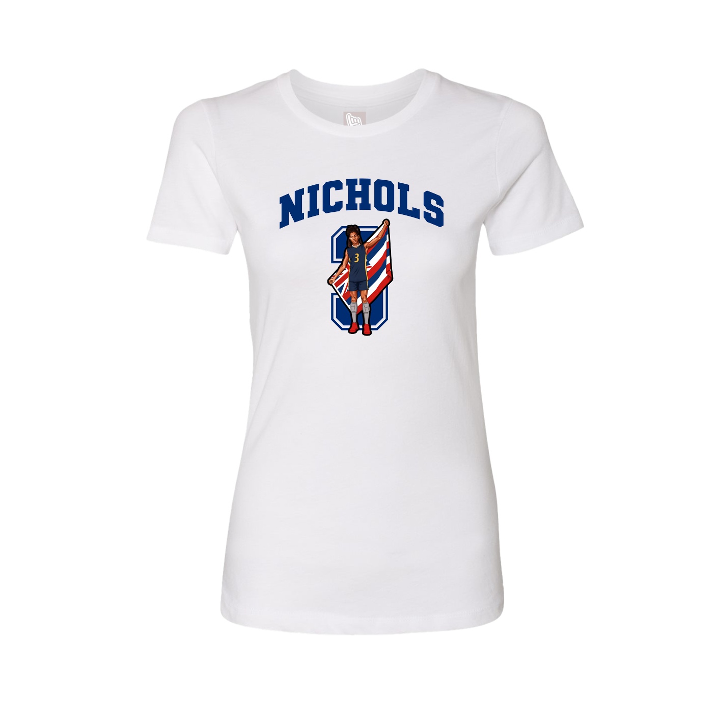 Fitted Women's Tee — Number in White