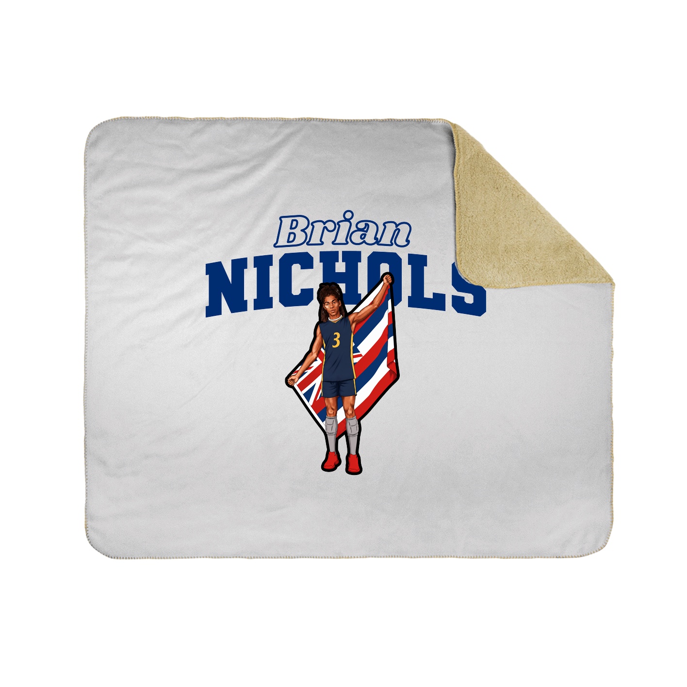 Throw Blanket — Name Arch in White