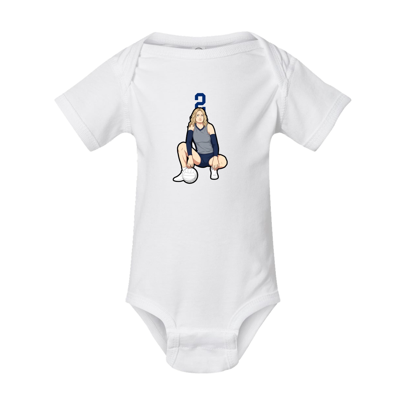 Baby Onesie — Number Top in White