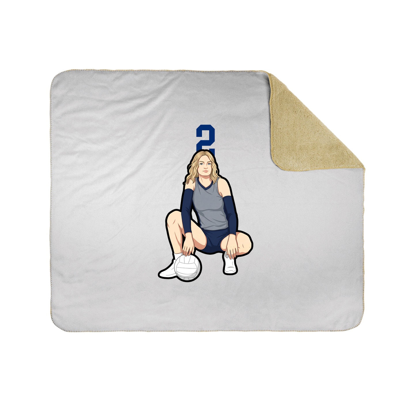 Throw Blanket — Number Top in White