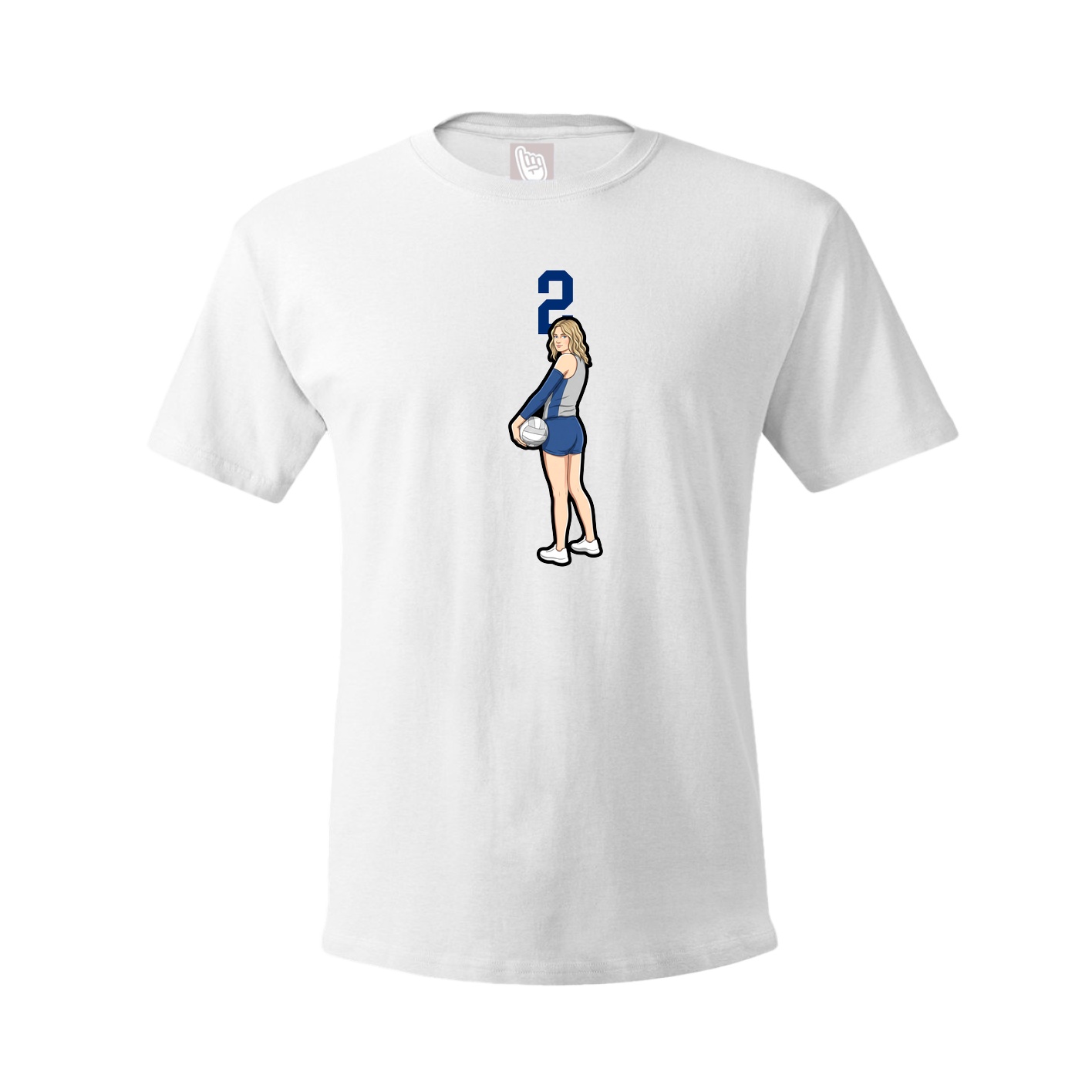 Youth Tee — Number Top in White