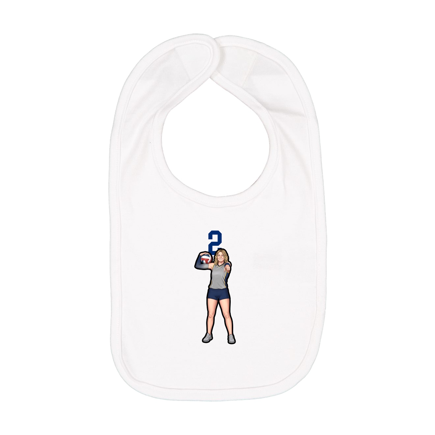 Infant Bib — Number Top in White