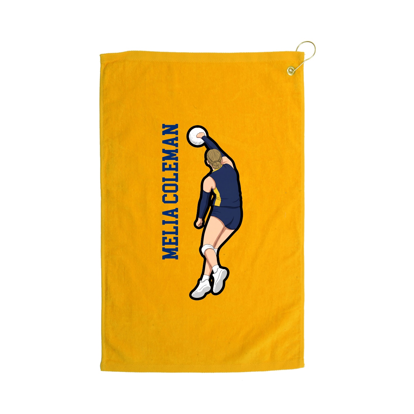 Golf Towel — Name Vertical in Gold