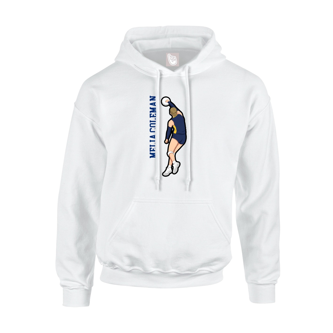 Youth Hoodie — Name Vertical in White