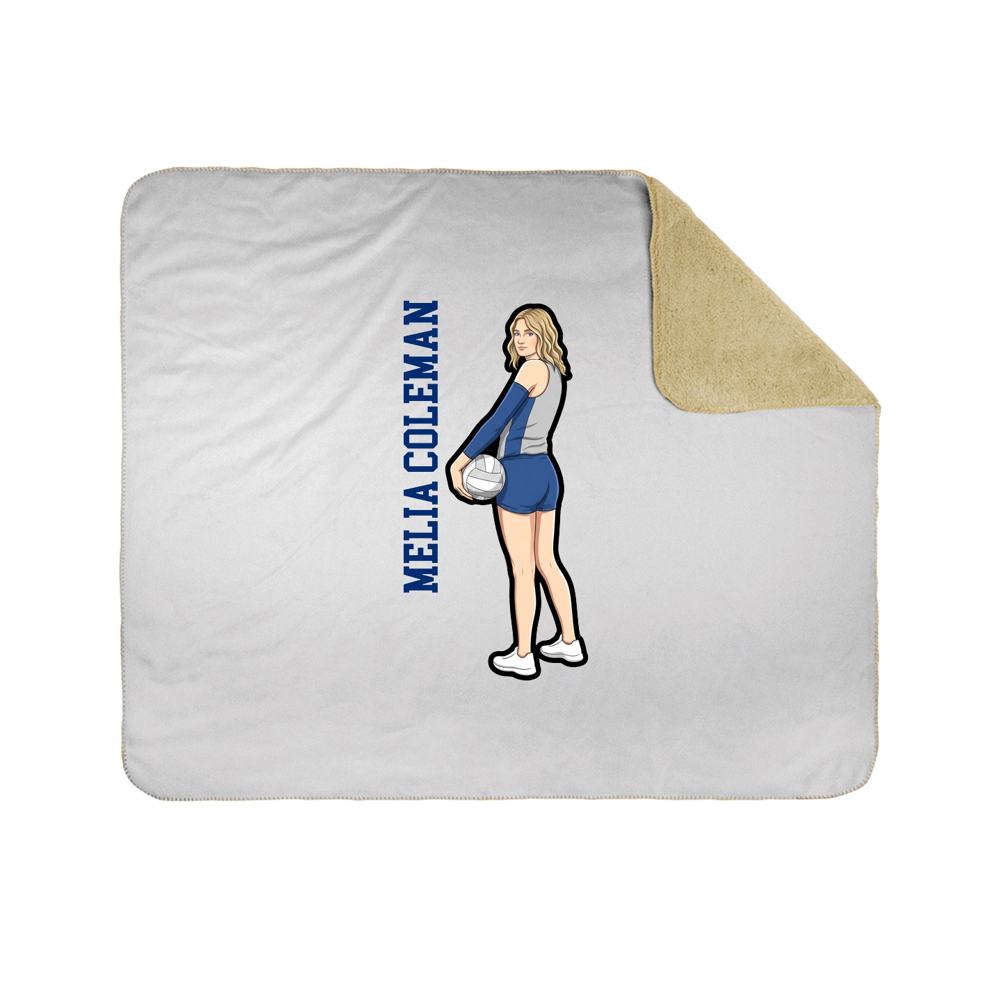 Throw Blanket — Name Vertical in White
