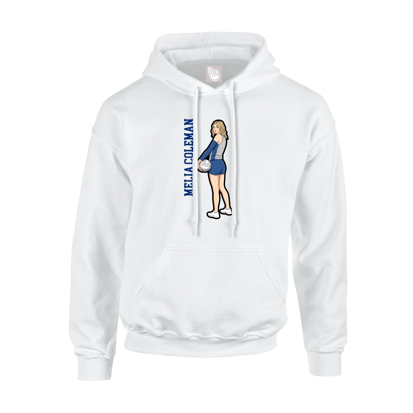 Hoodie — Name Vertical in White