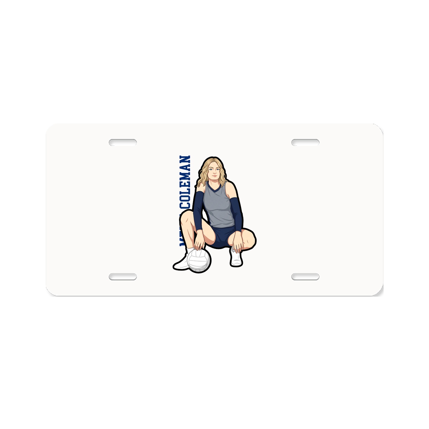 License Plate — Name Vertical in Classic