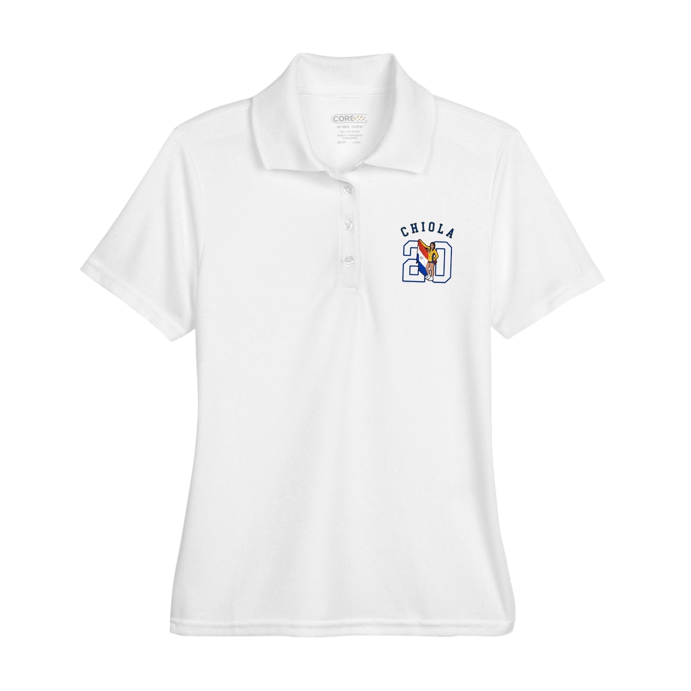 Womens Performance Polo — Shirsey Arch in White