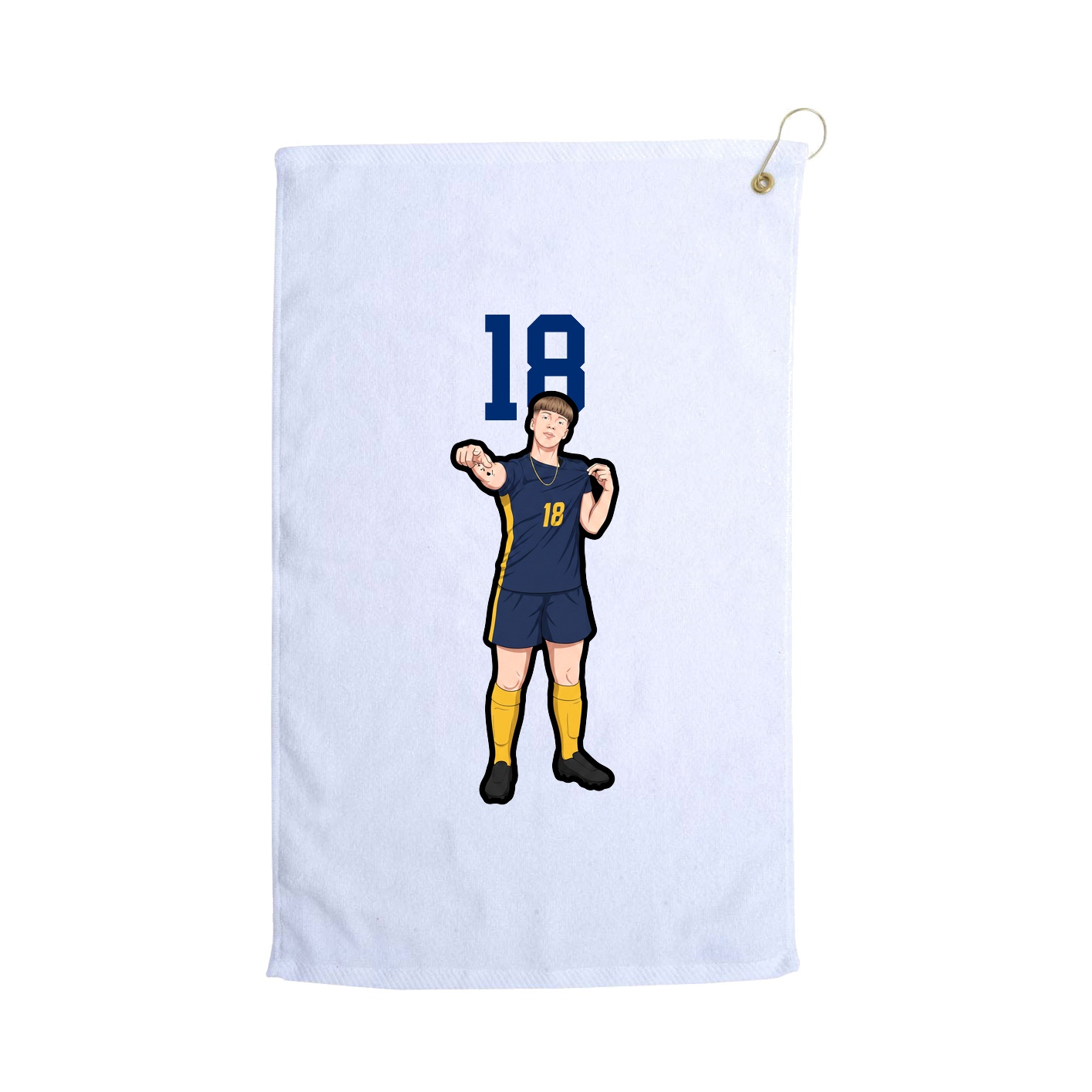 Golf Towel — Number Top in White