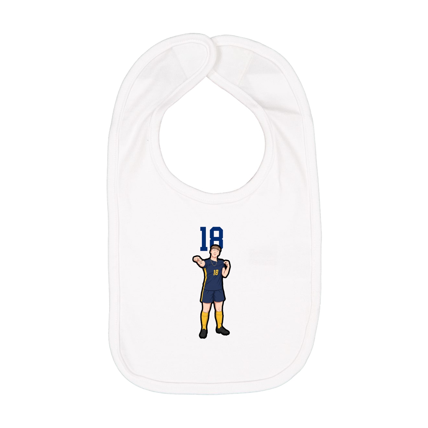 Infant Bib — Number Top in White