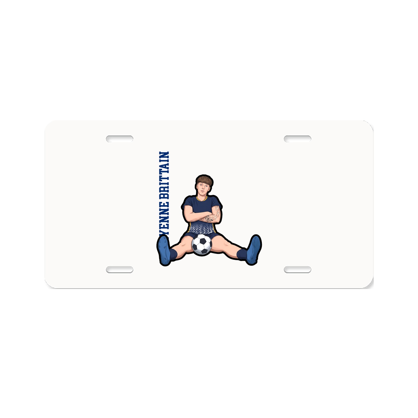 License Plate — Name Vertical in Classic