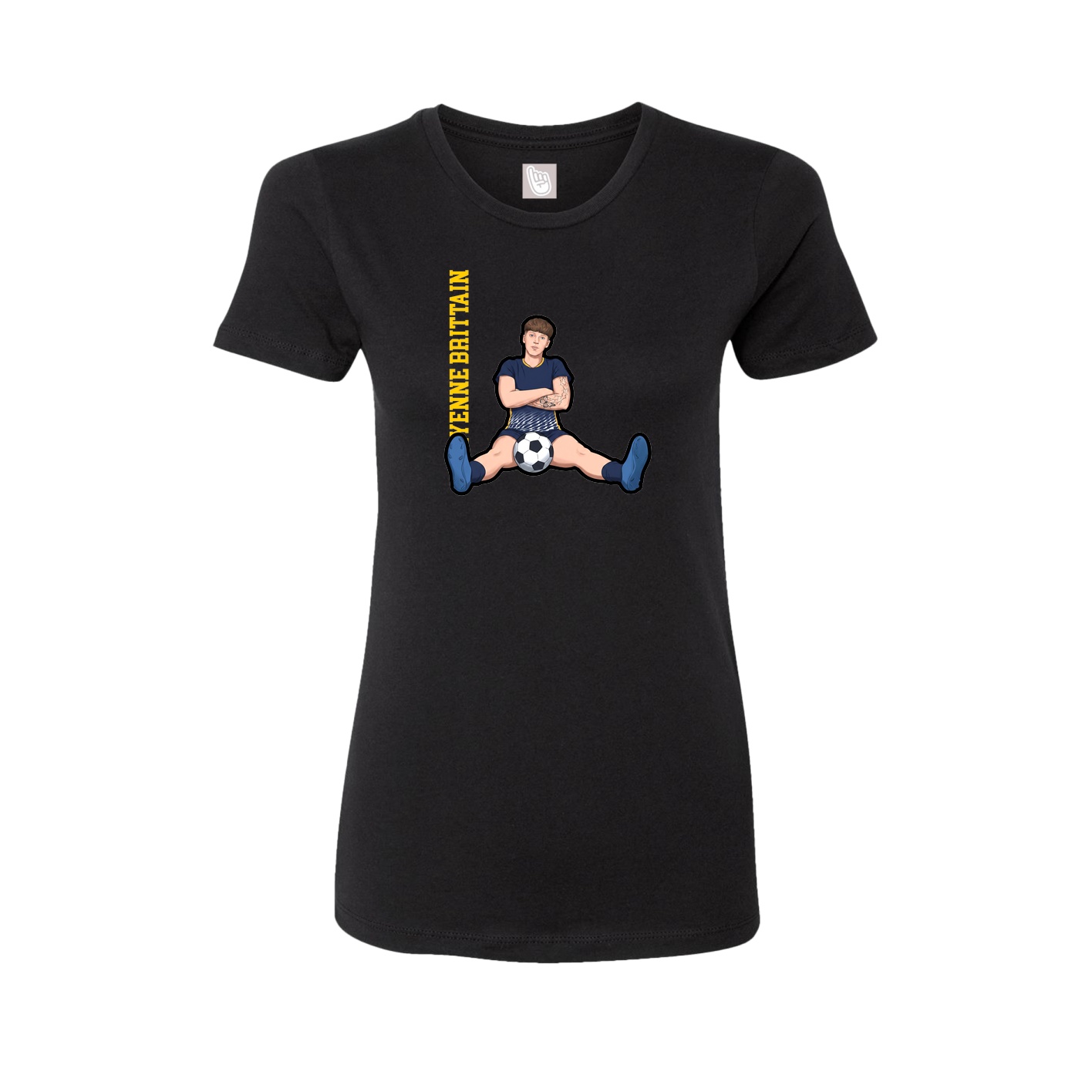 Fitted Women's Tee — Name Vertical in Black