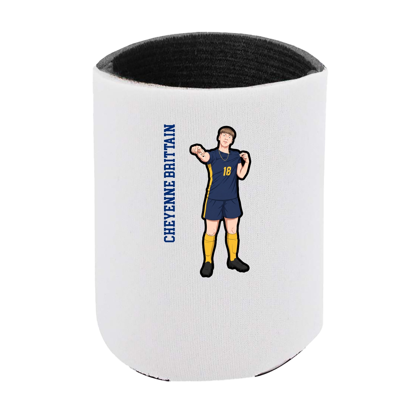 Can Holder — Name Vertical in White