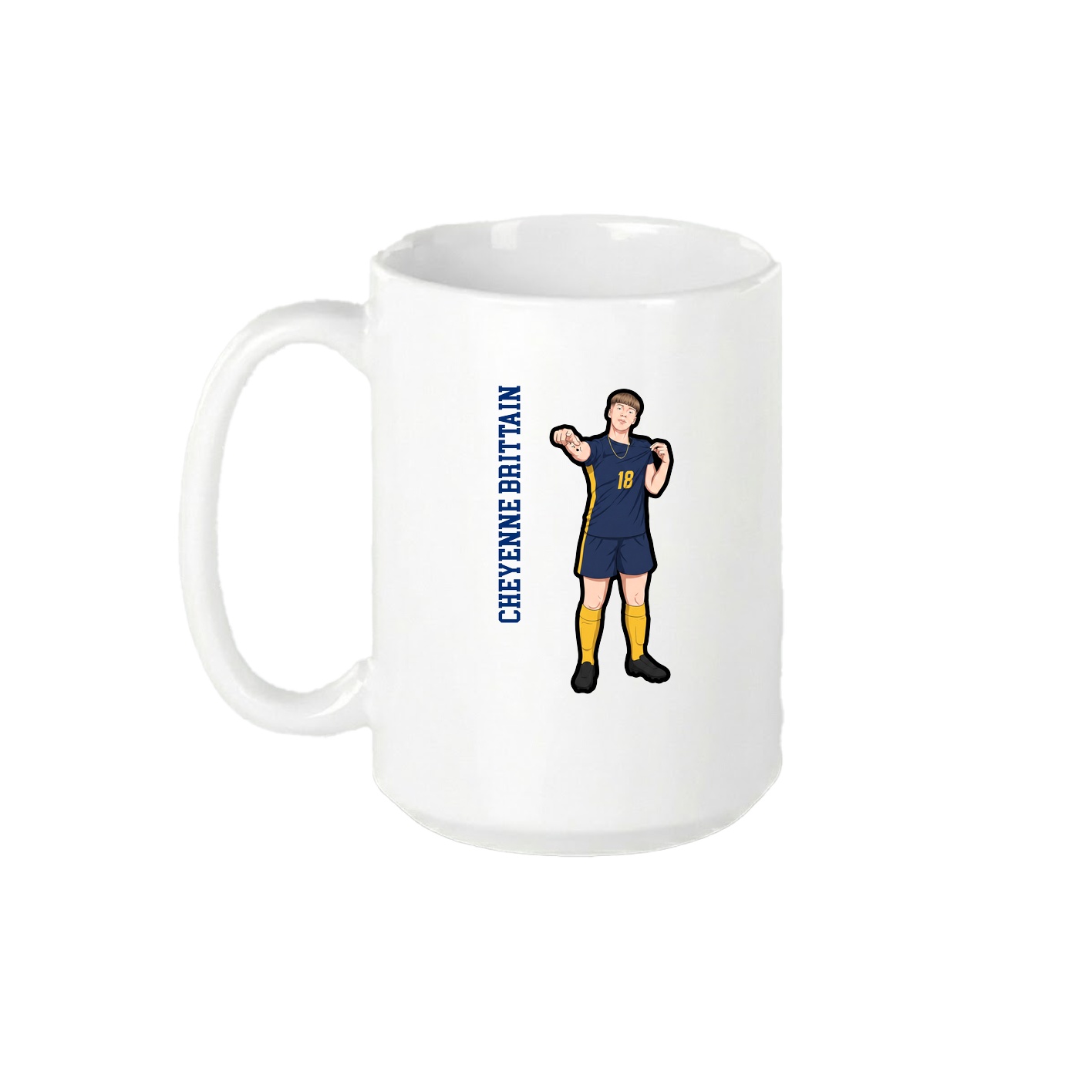15oz Coffee Mug — Name Vertical in White