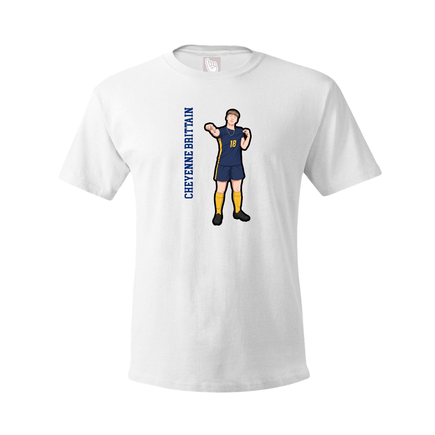 Youth Tee — Name Vertical in White