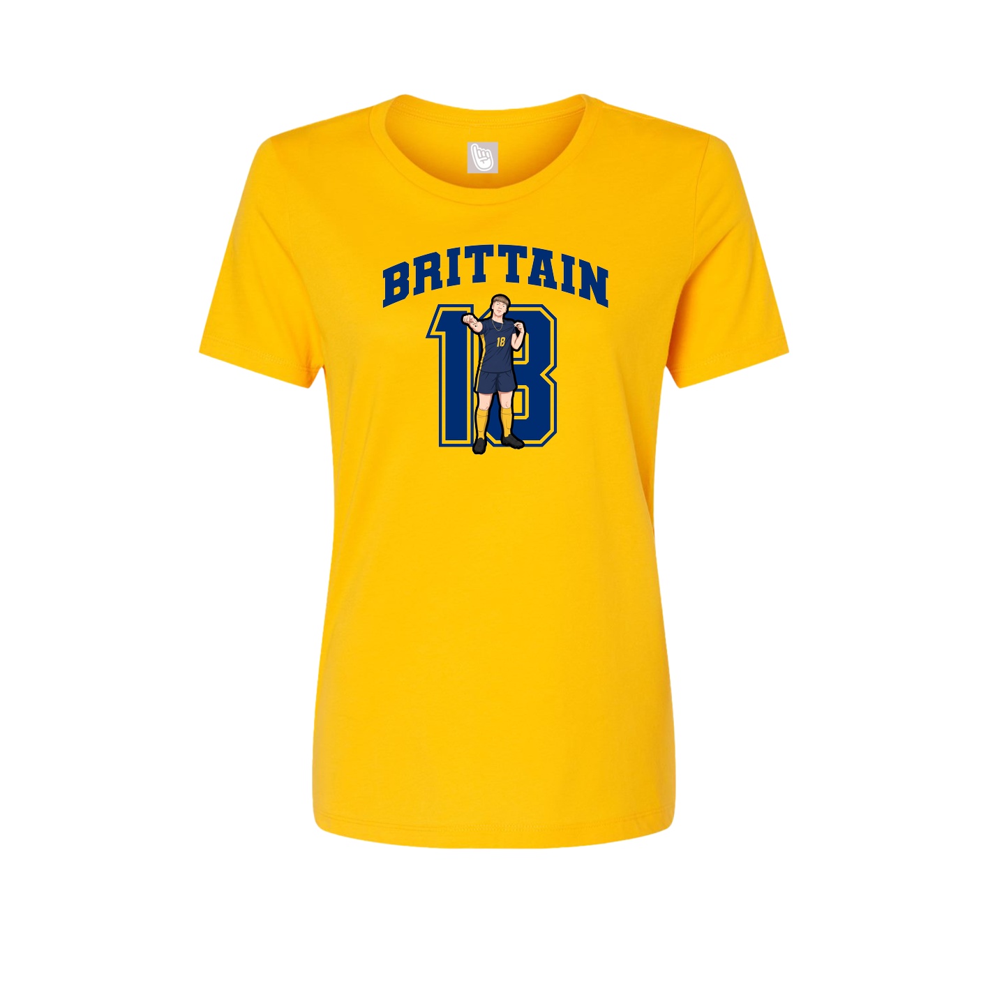 Fitted Women's Tee — Number in Gold