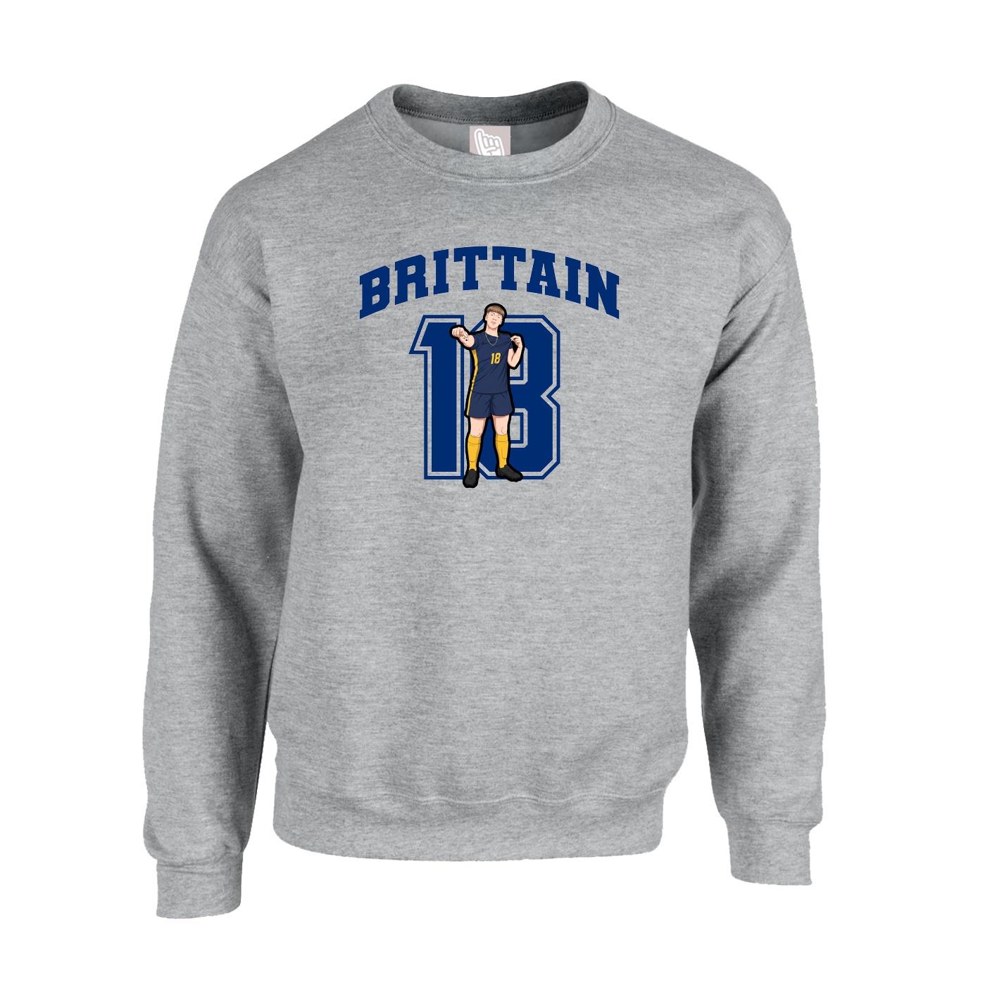 Fleece Crew — Number in Grey