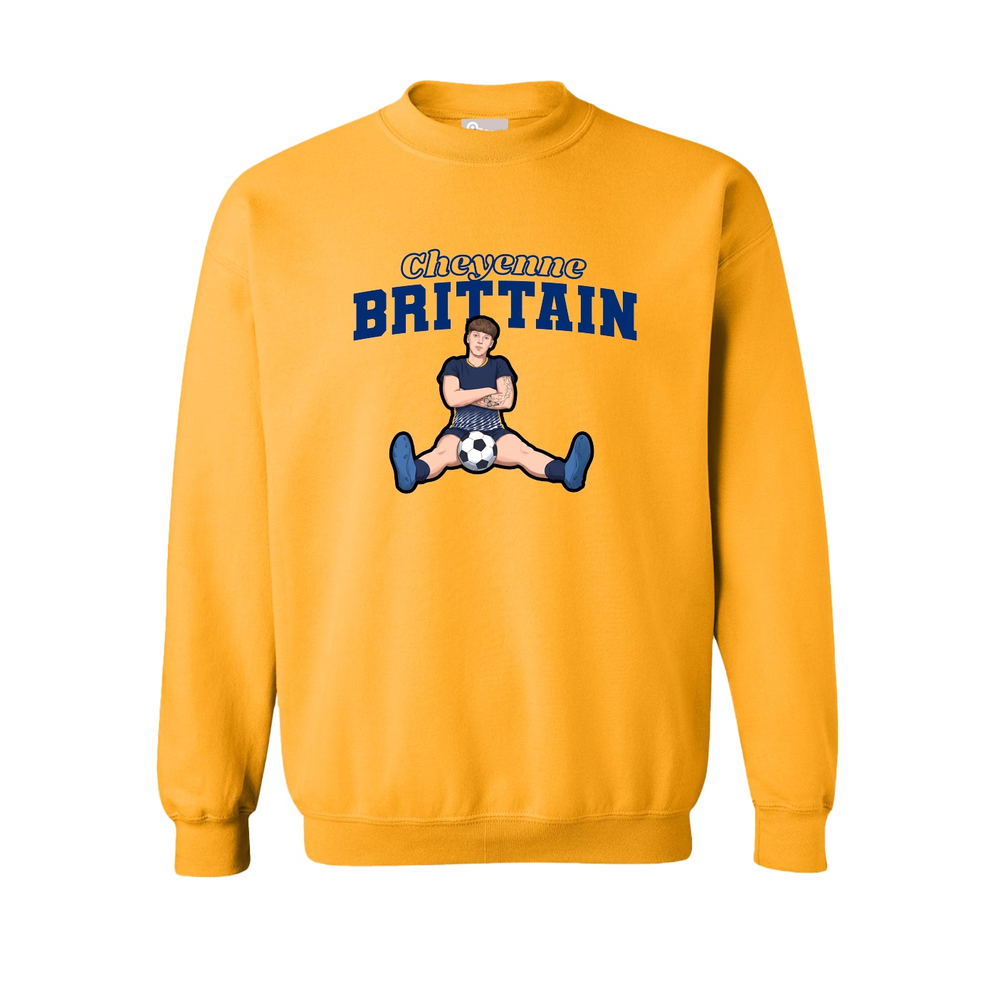Fleece Crew — Name Arch in Gold