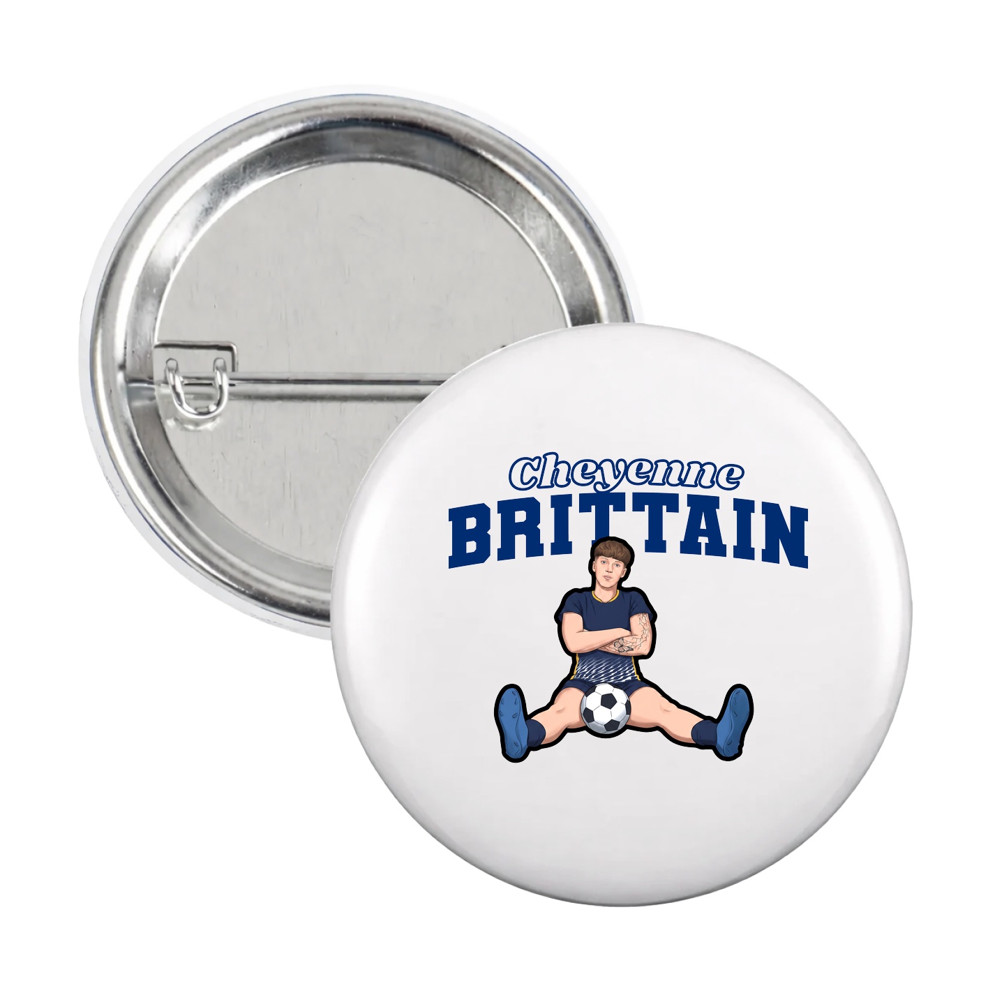 Game Day Button — Name Arch in White