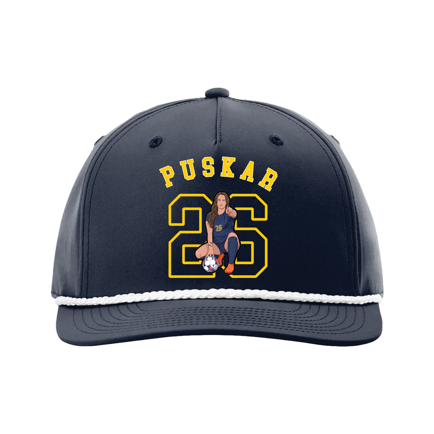 Five-Panel Classic Rope Cap — Shirsey Arch in Navy