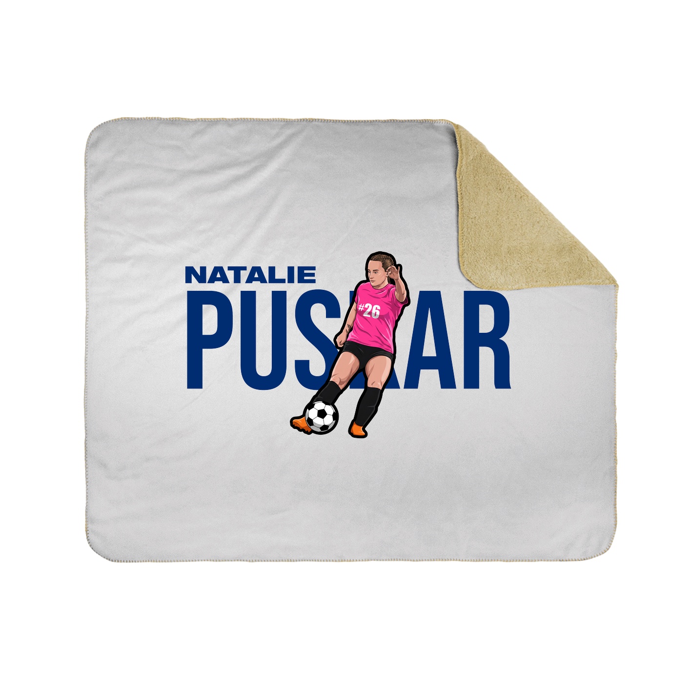Throw Blanket — Player Name in White