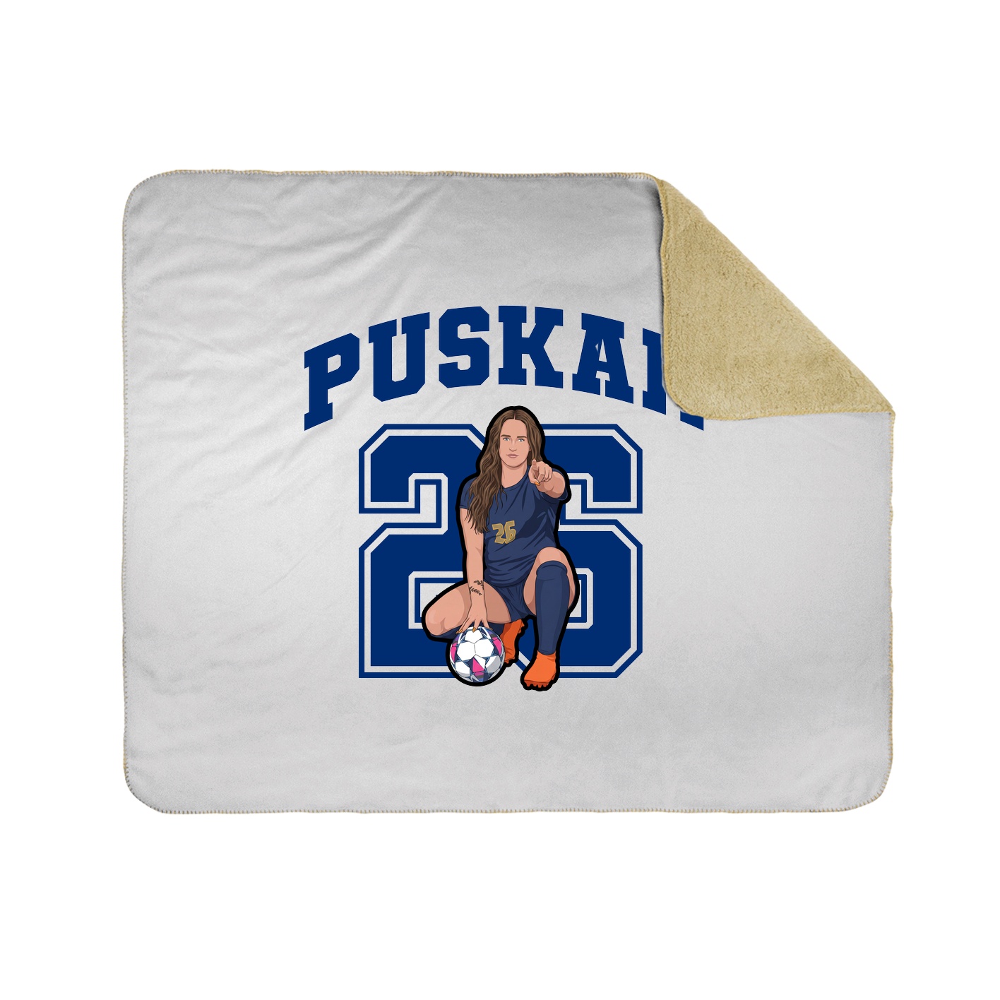 Throw Blanket — Number in White