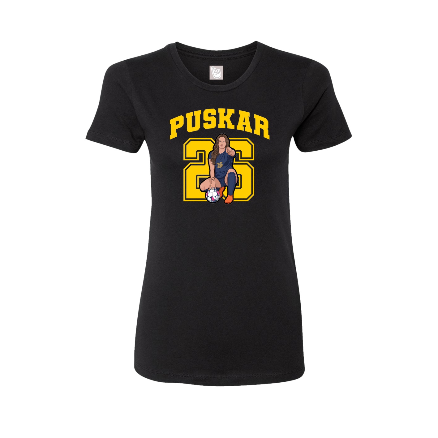 Fitted Women's Tee — Number in Black