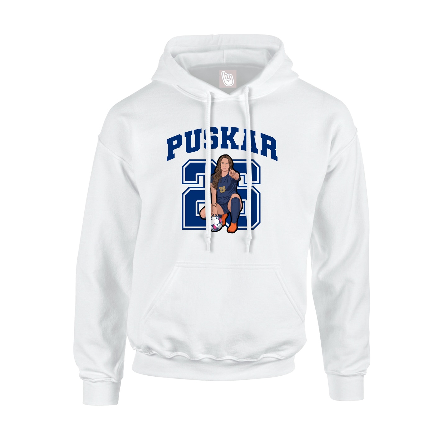 Youth Hoodie — Number in White