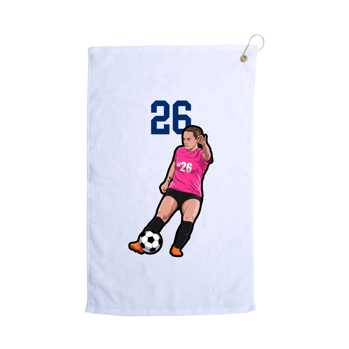 Golf Towel — Number Top in White