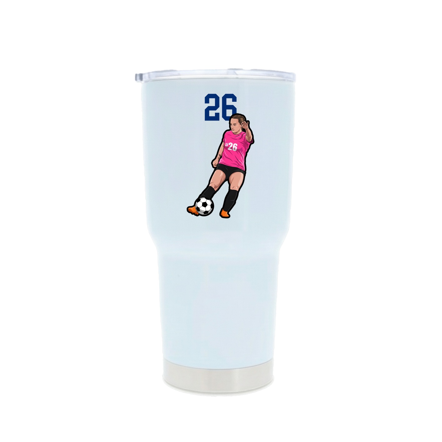 30oz Stainless Steel Tumbler — Number Top in White