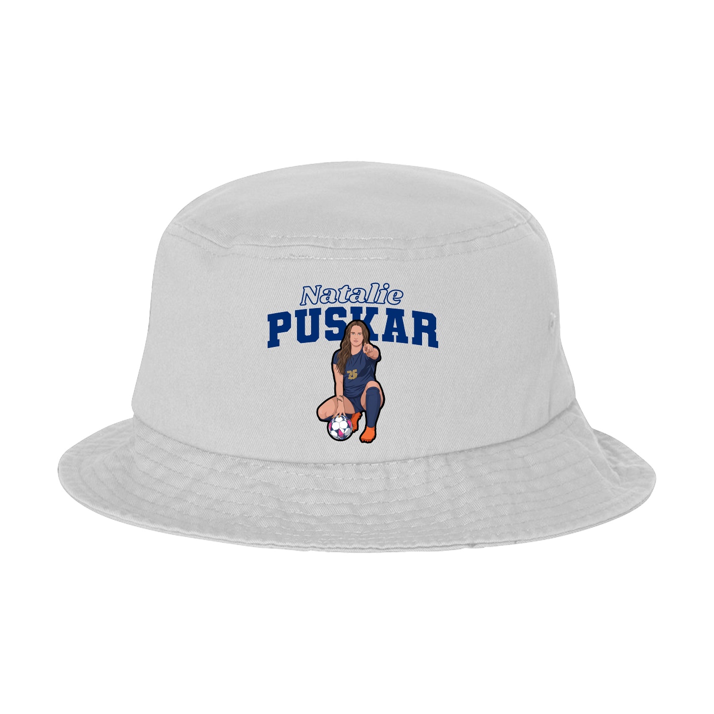 Bucket Cap — Name Arch in White