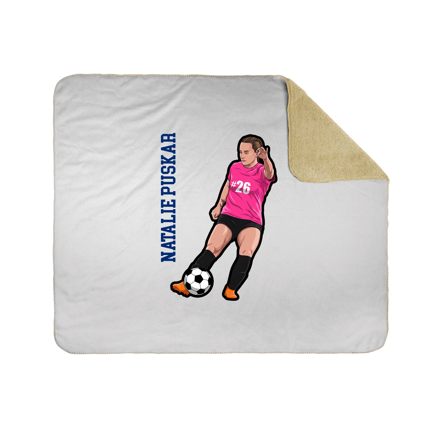 Throw Blanket — Name Vertical in White