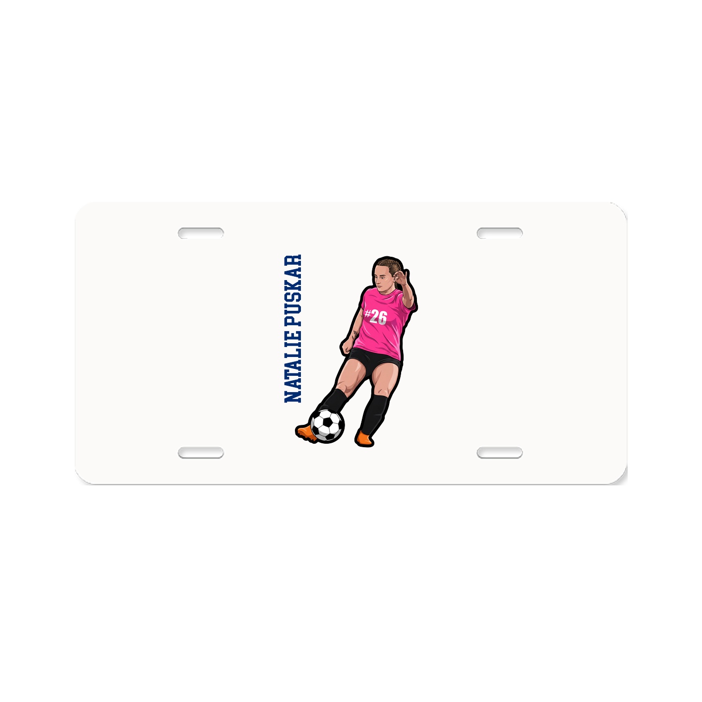 License Plate — Name Vertical in Classic