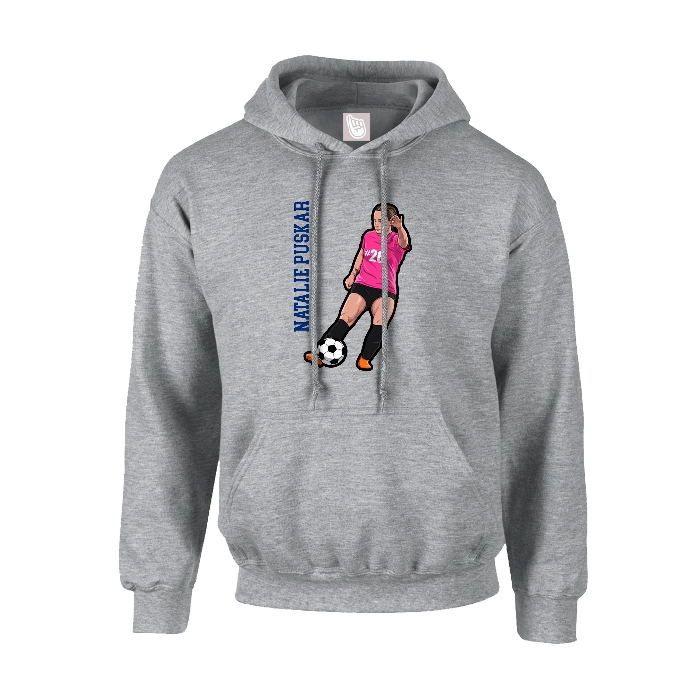 Youth Hoodie — Name Vertical in Grey