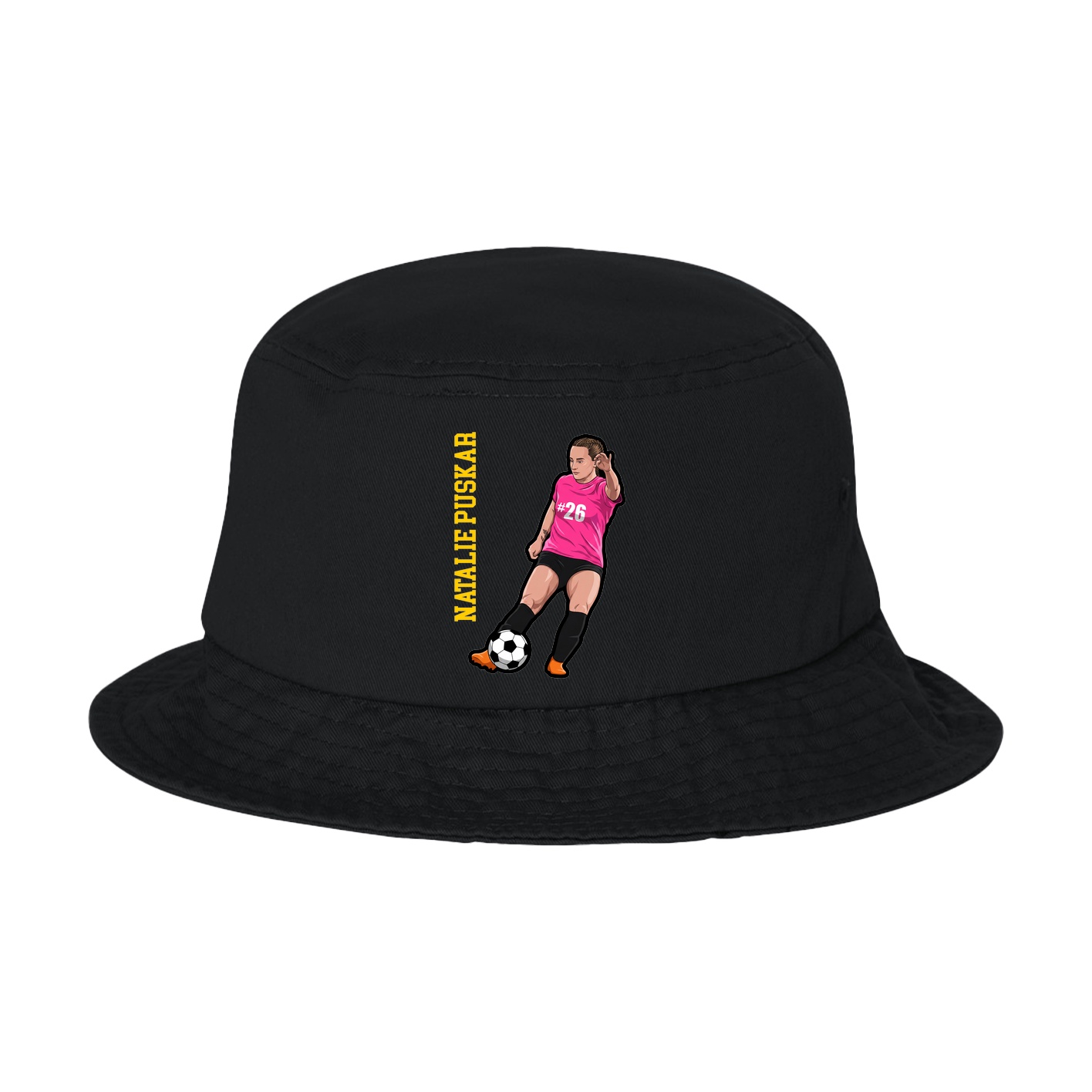 Bucket Cap — Name Vertical in Black