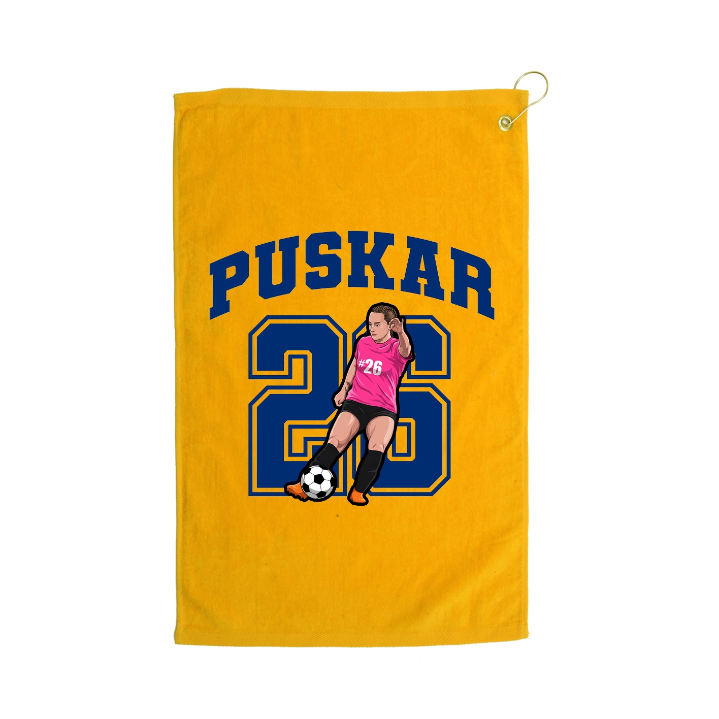 Golf Towel — Number in Gold