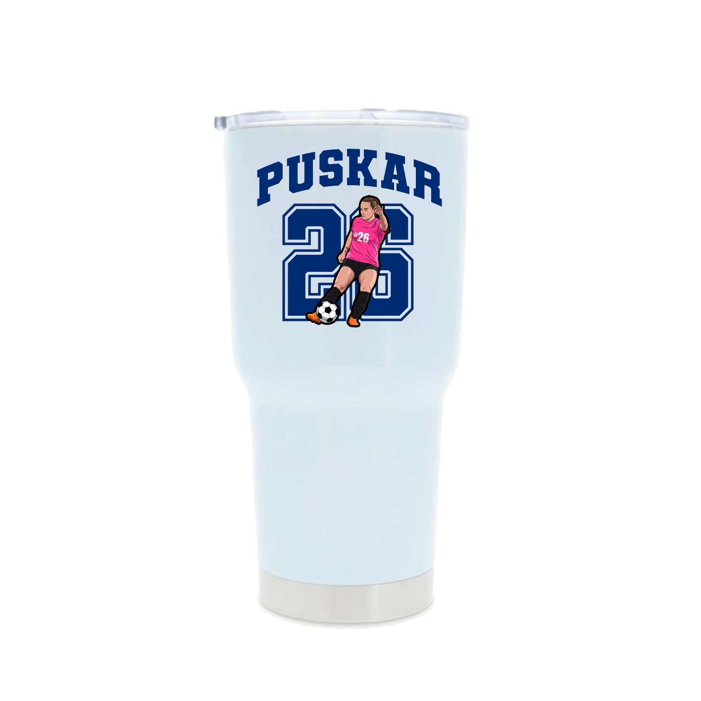 30oz Stainless Steel Tumbler — Number in White