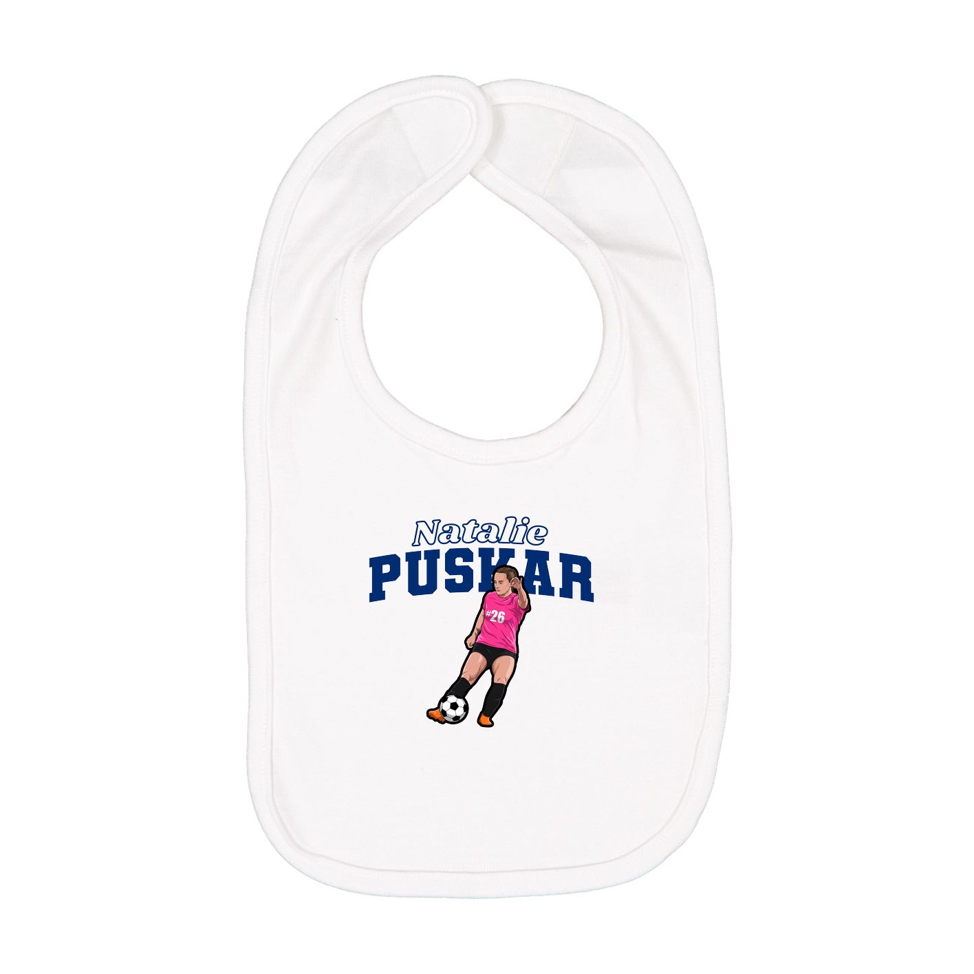 Infant Bib — Name Arch in White
