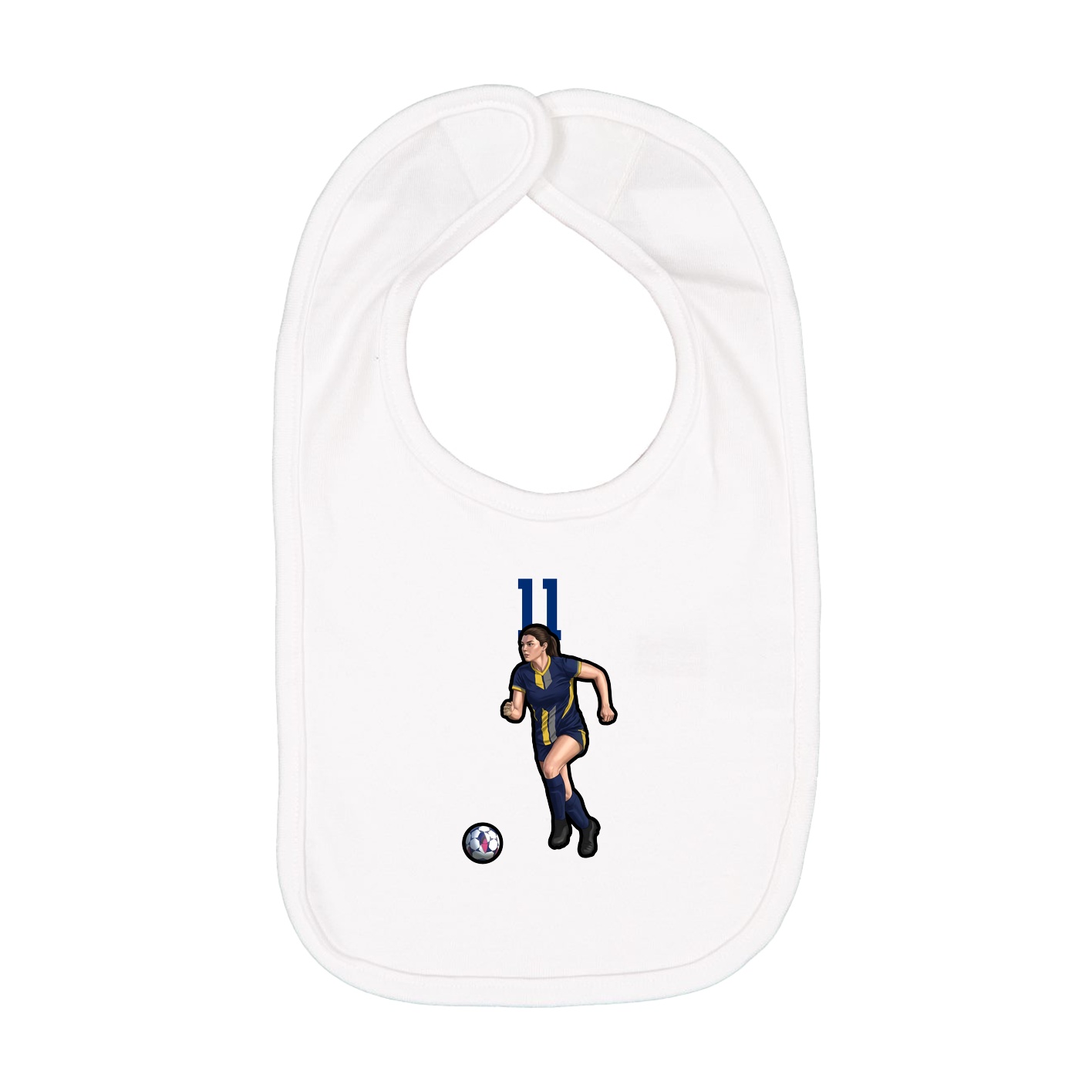 Infant Bib — Number Top in White
