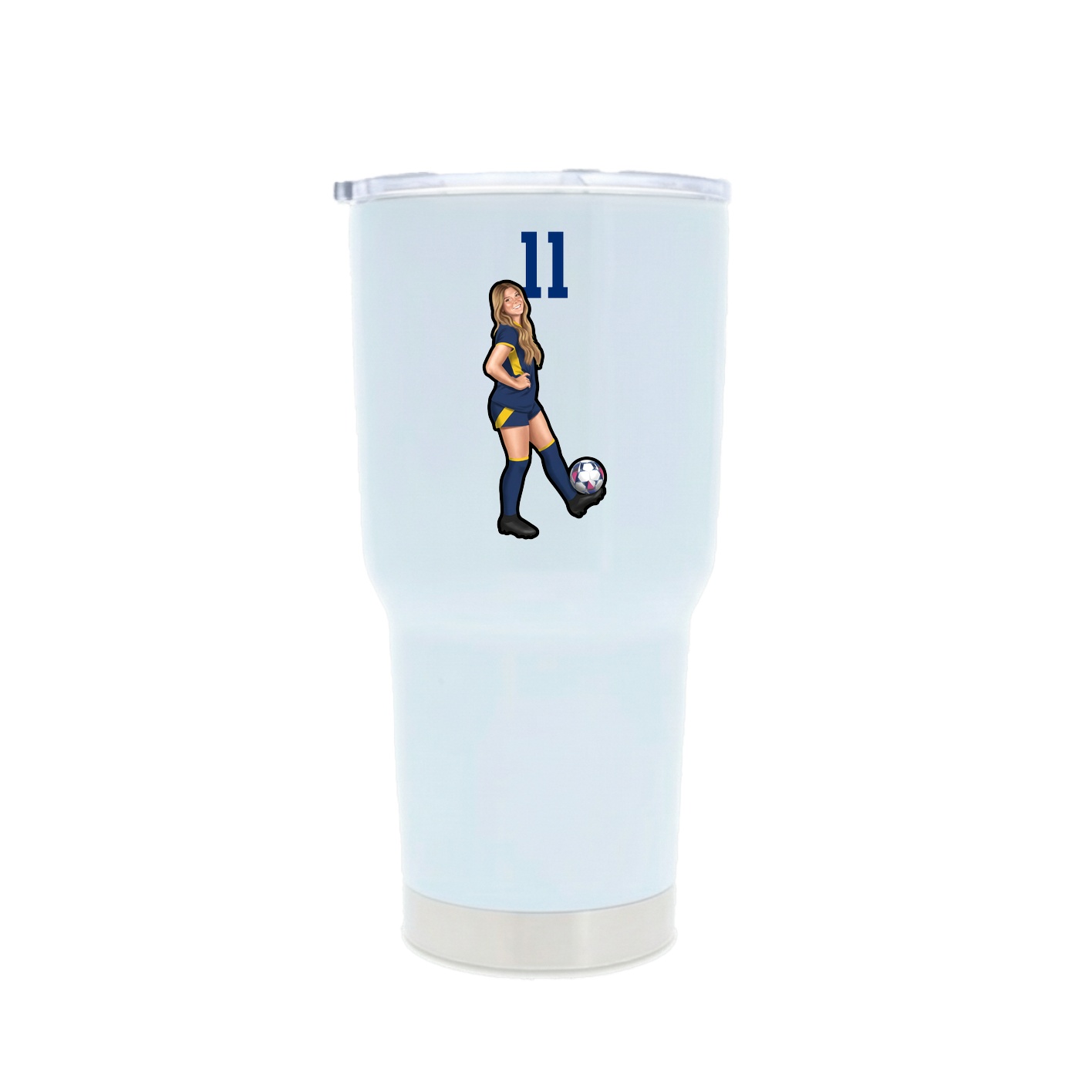 30oz Stainless Steel Tumbler — Number Top in White