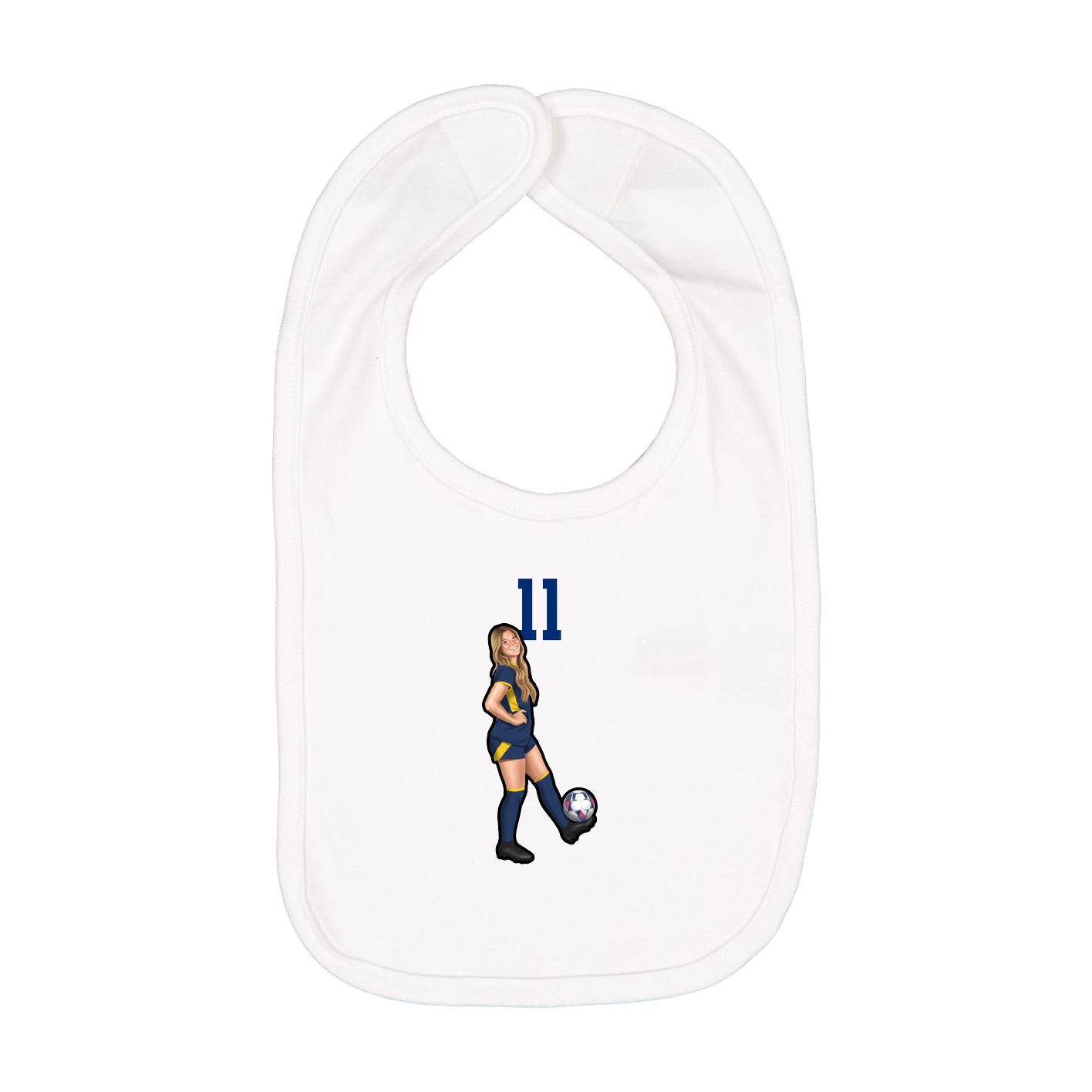Infant Bib — Number Top in White