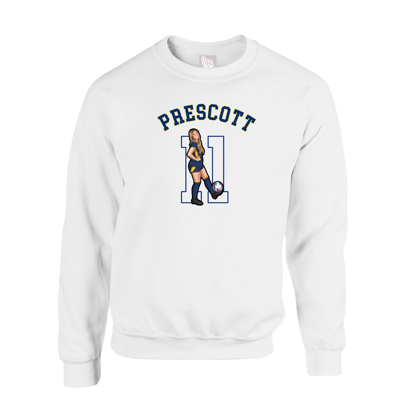 Fleece Crew — Shirsey Arch in White