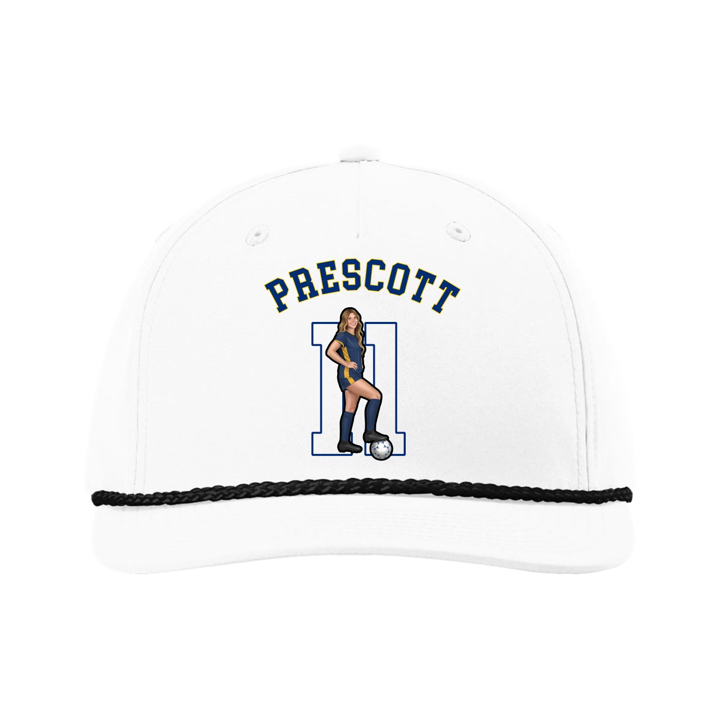Five-Panel Classic Rope Cap — Shirsey Arch in White