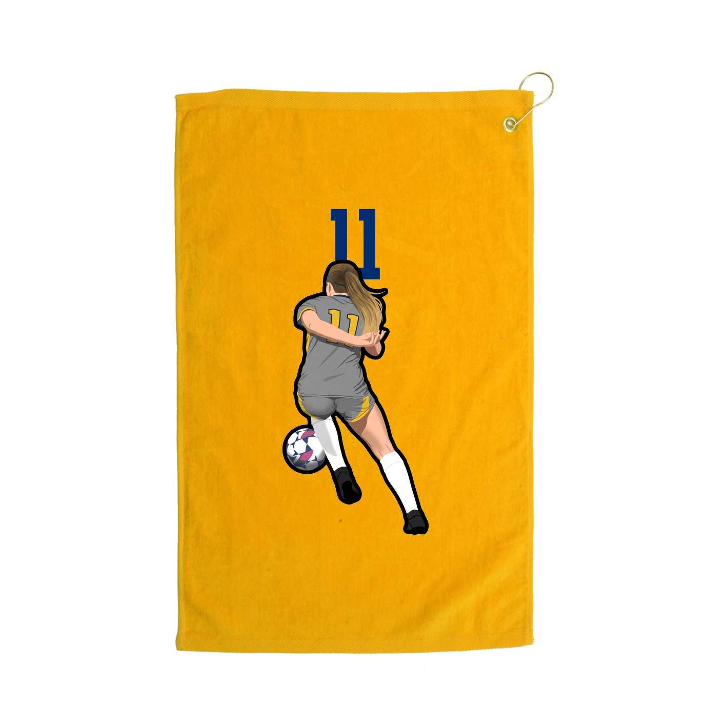 Golf Towel — Number Top in Gold