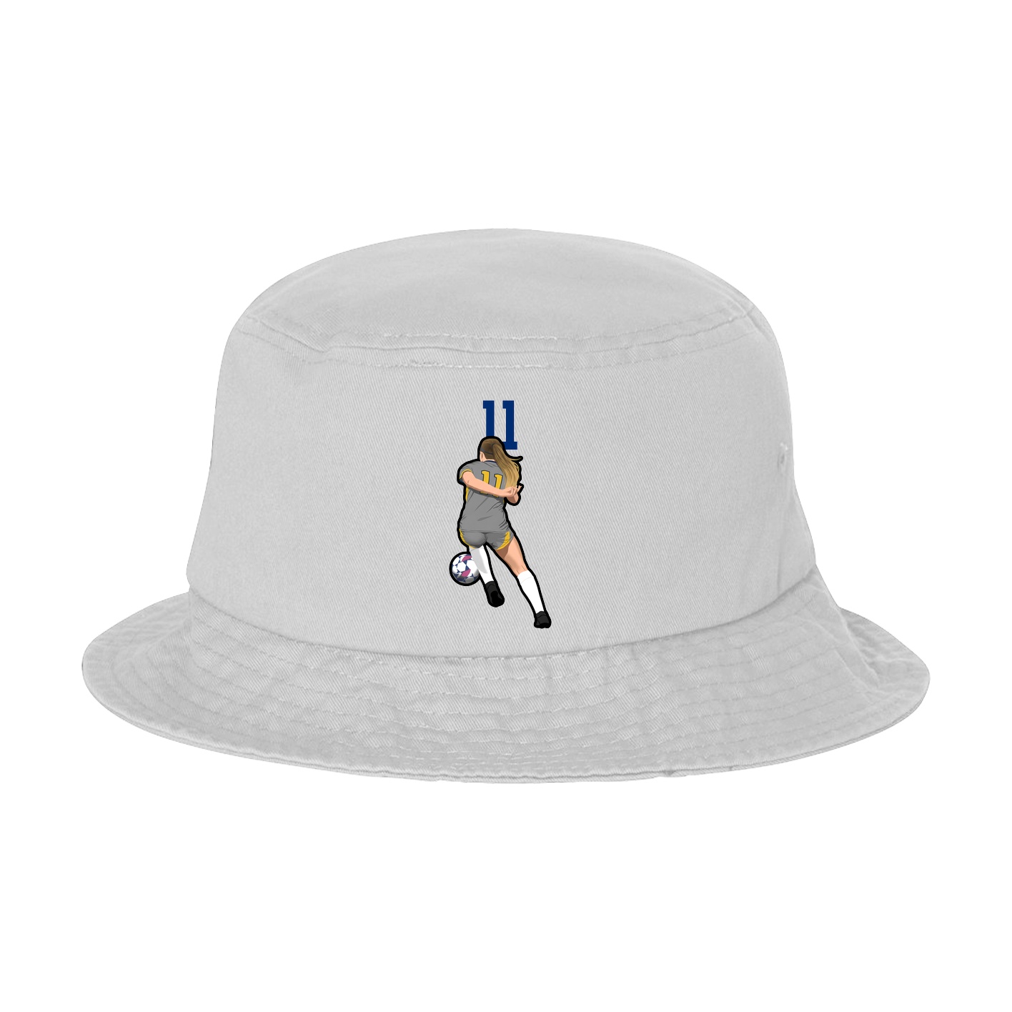 Bucket Cap — Number Top in White