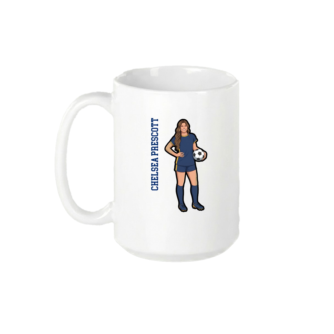 15oz Coffee Mug — Name Vertical in White